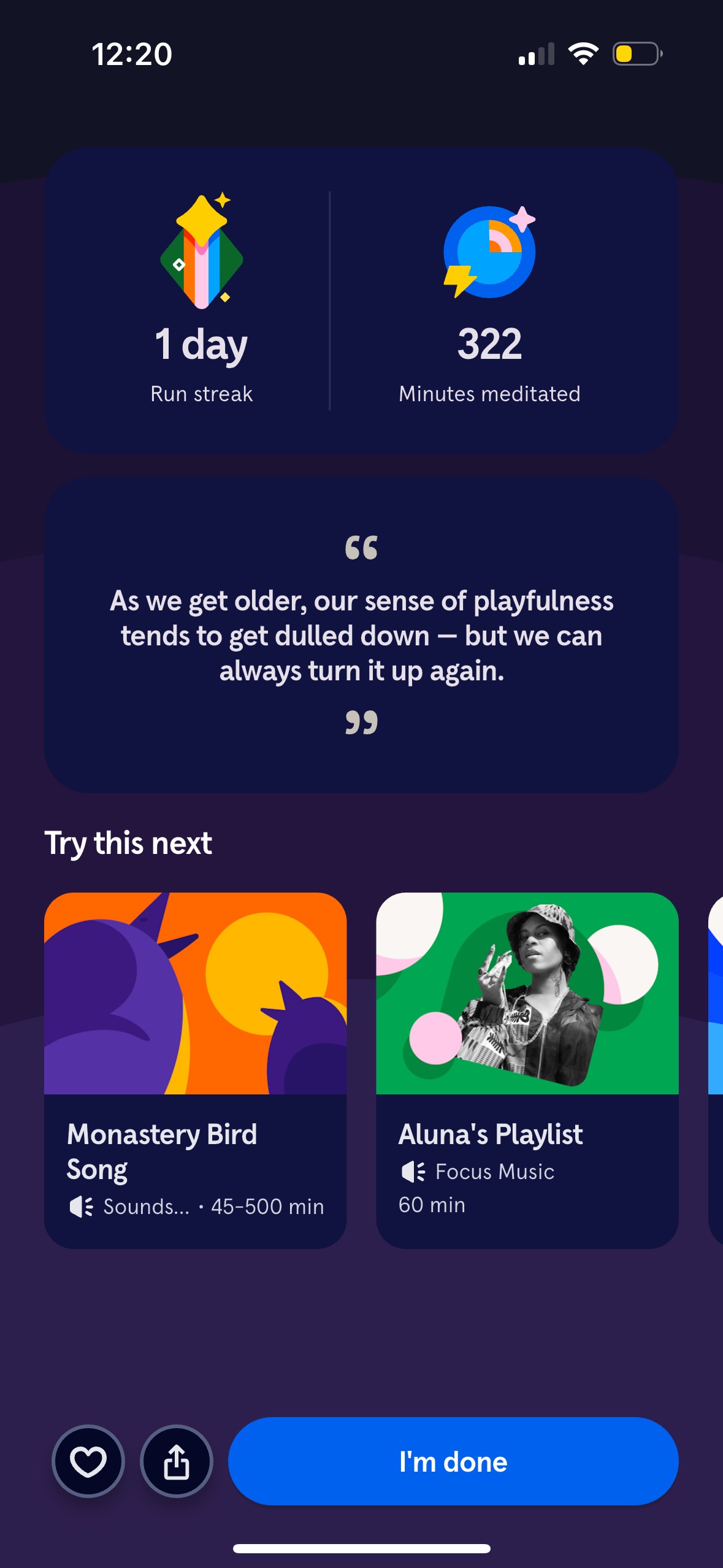 Meditation completion proof